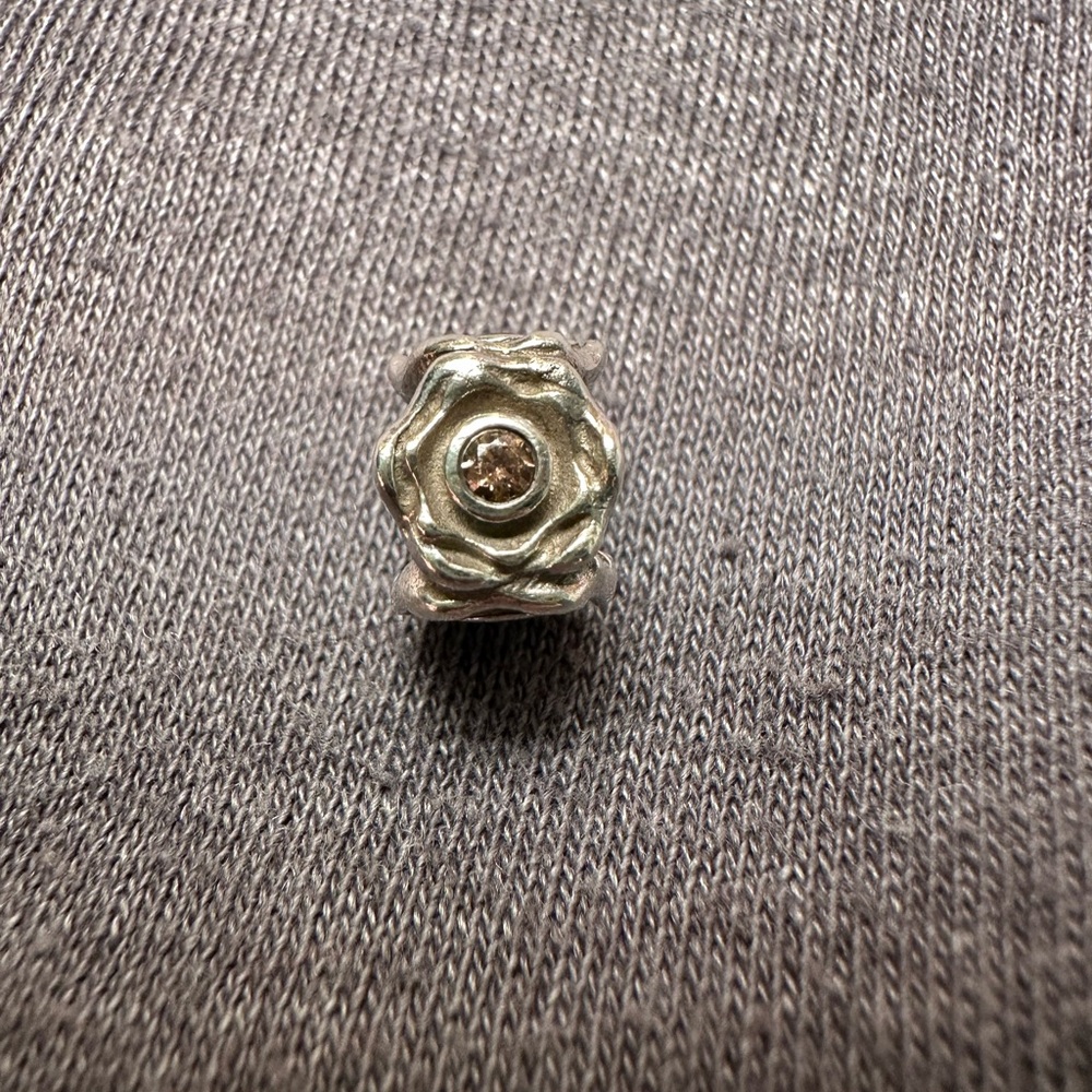 Pandora Brown Zircon Rose Bead